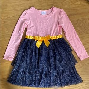 Hanna Andersson long sleeve shimmer tulle dress